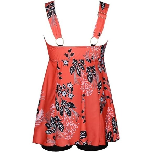 6X DANIFY Plus Size Swimwear Swimsuit Tummy Control Swimdress Tankini & Shorts - Picture 2 of 5